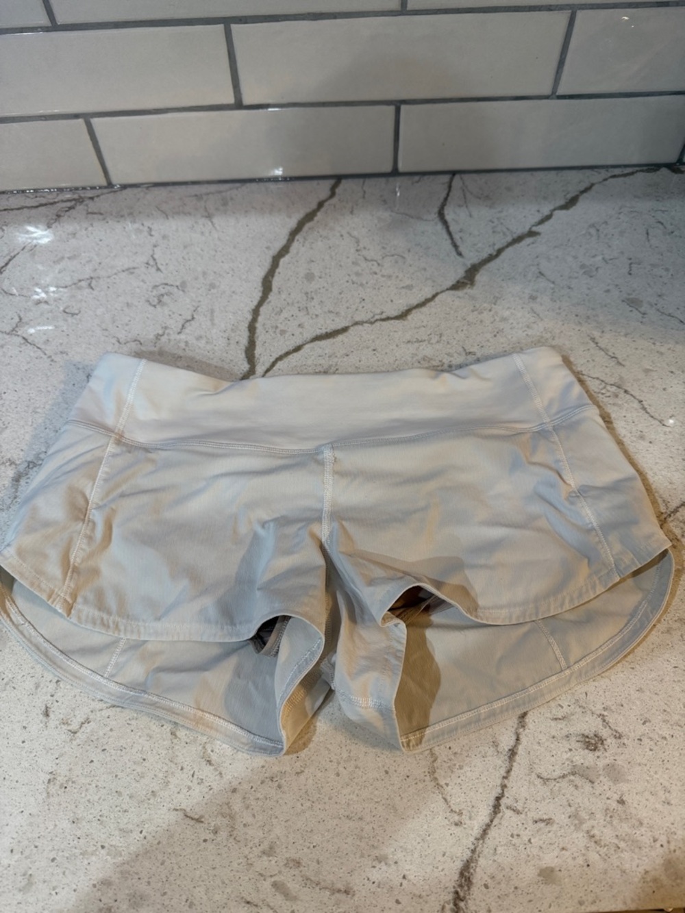 lululemon athletica Light Grey/White Running Shorts